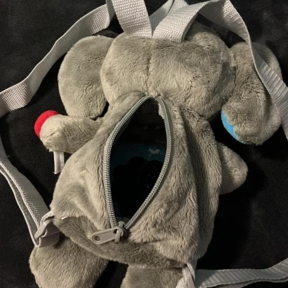 Chupa Chups Elephant Plush Backpack with Vinly Tummy in‎ Gray